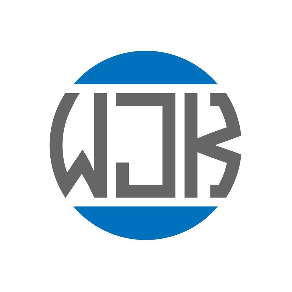 WJK letter logo design on white background. WJK creative initials circle logo concept. WJK letter design. vector