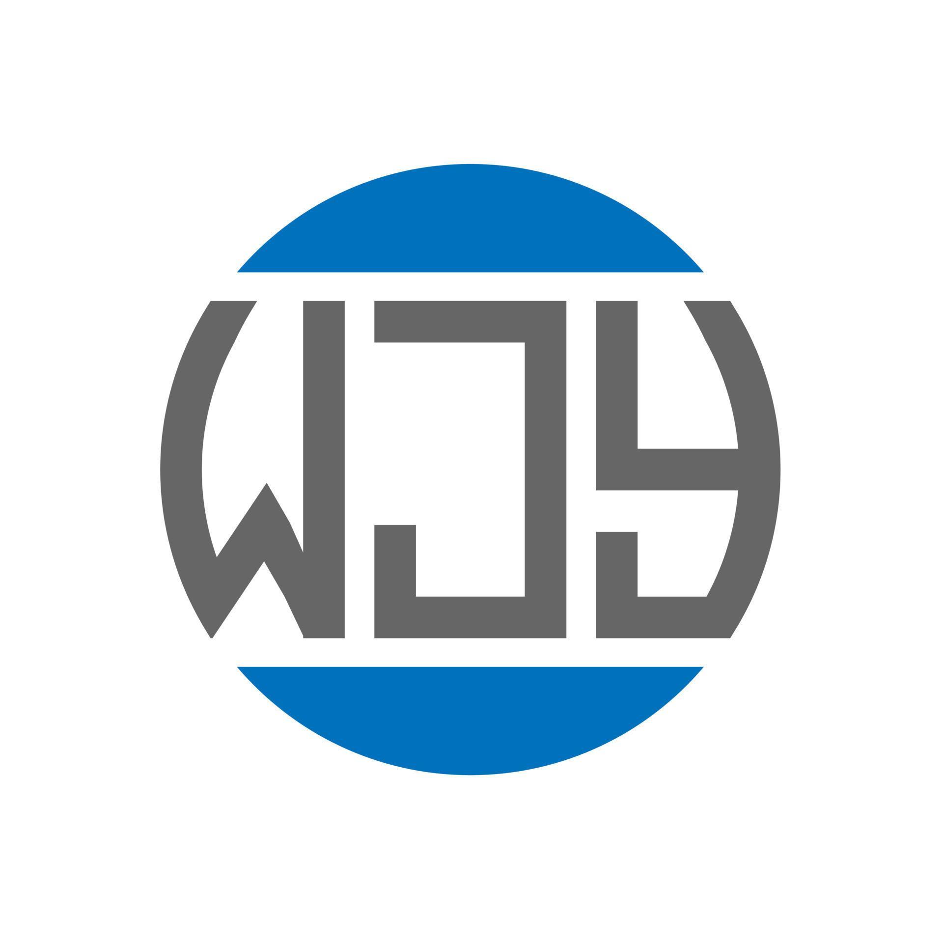 WJY letter logo design on white background. WJY creative initials