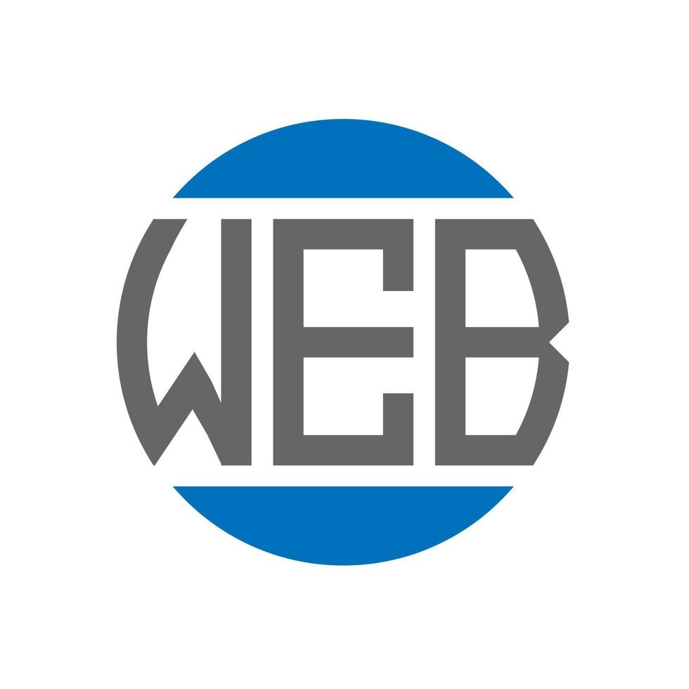 diseño de logotipo de carta web sobre fondo blanco. concepto de logotipo de círculo de iniciales creativas web. diseño de cartas web. vector