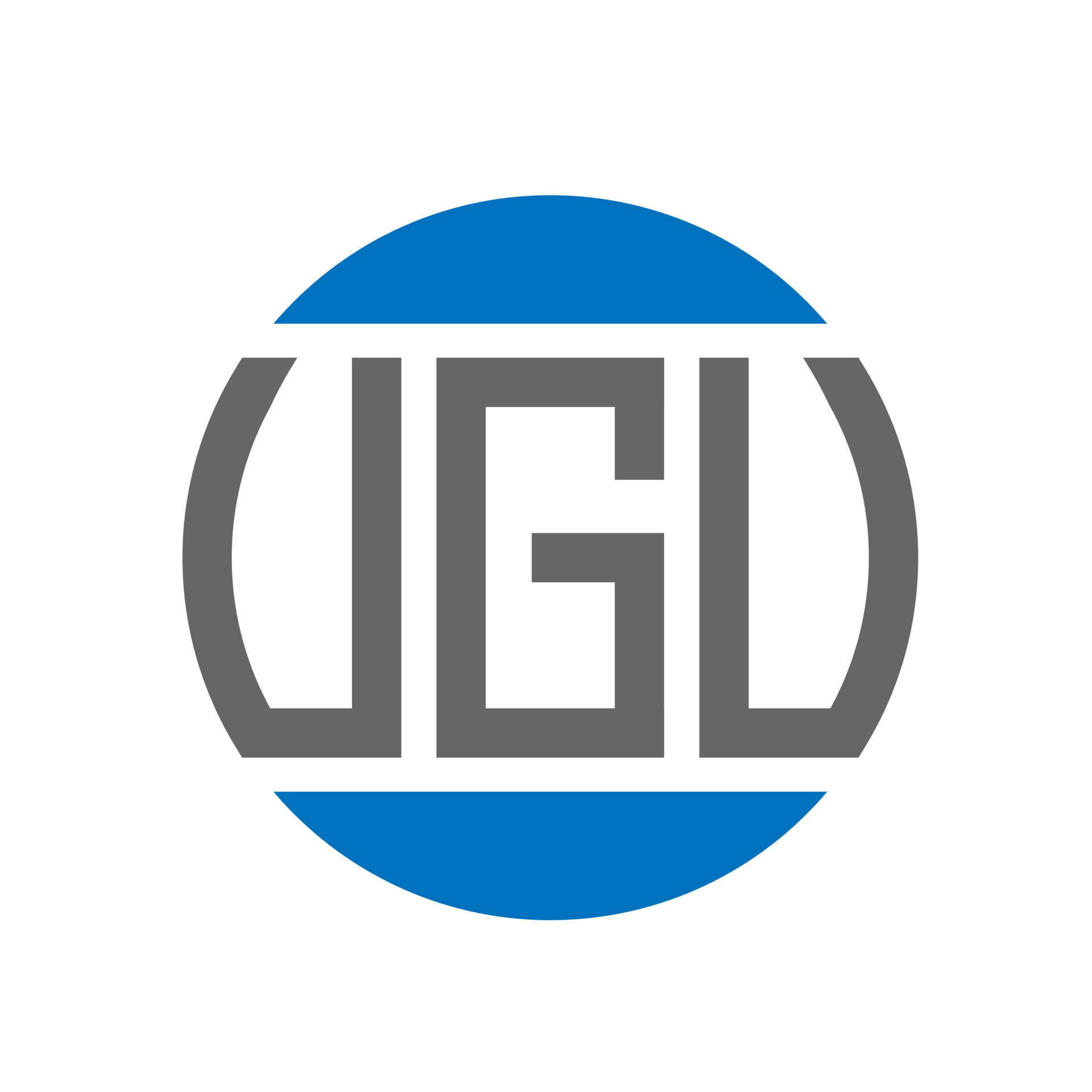 diseño de logotipo de letra vgu sobre fondo blanco. Concepto de logotipo de círculo de iniciales