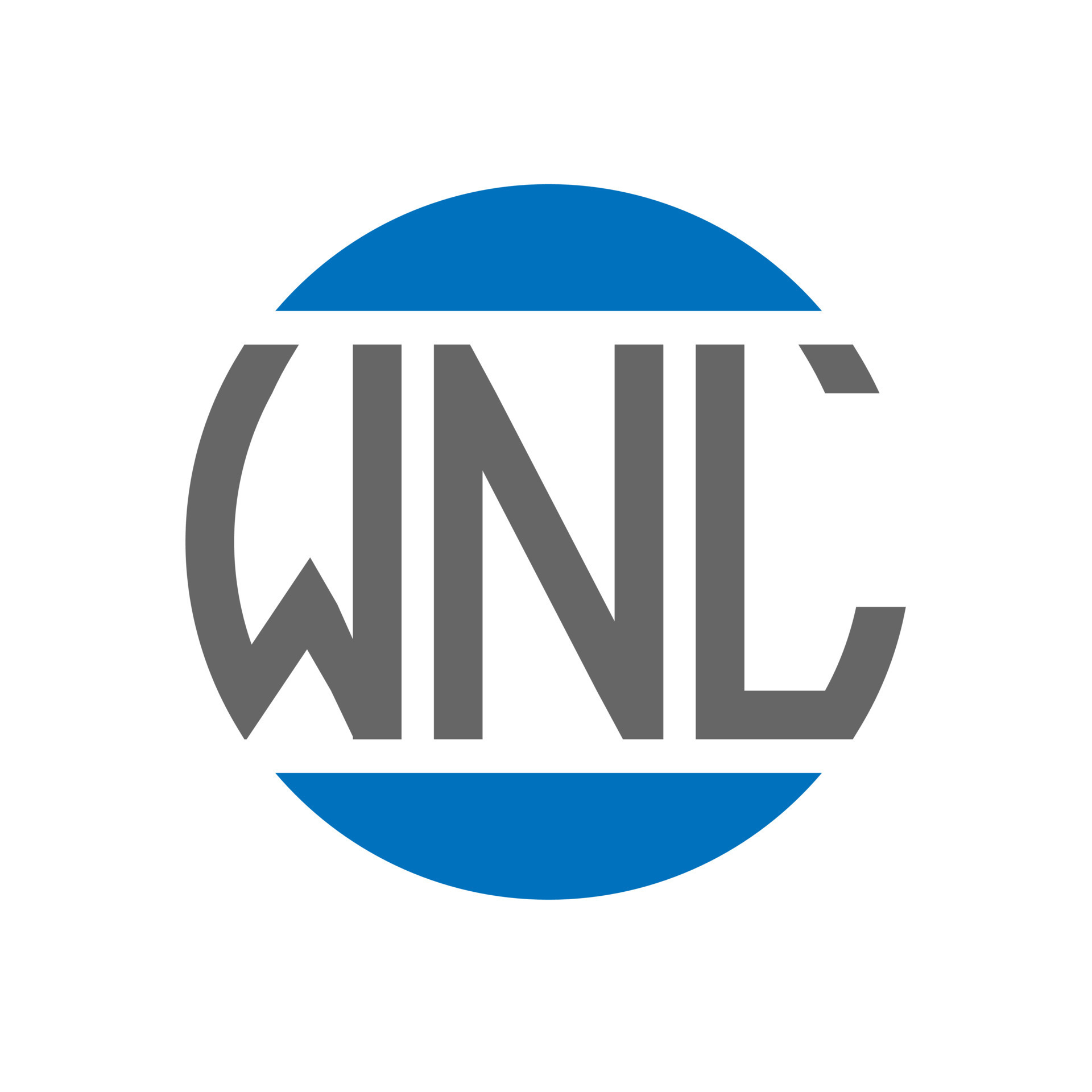 WNL letter logo design on white background. WNL creative initials