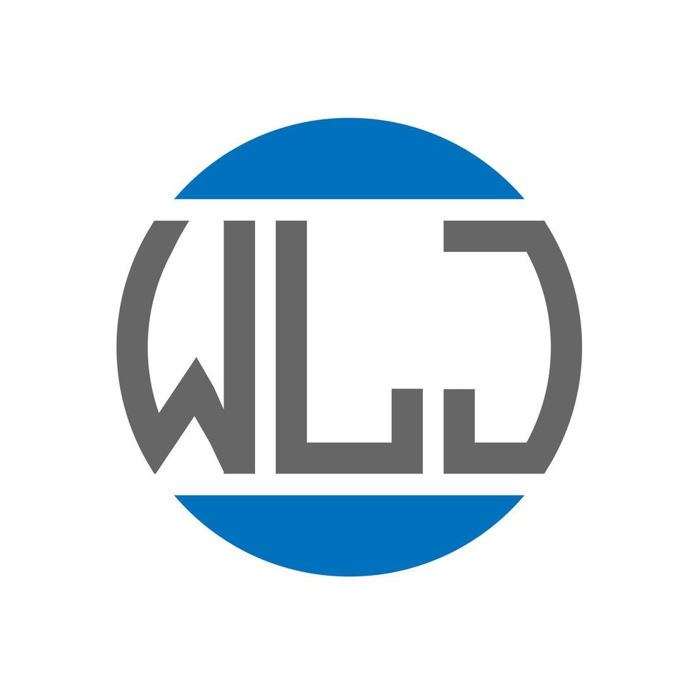 diseño de logotipo de letra wlj sobre fondo blanco. concepto de logotipo de círculo de iniciales creativas de wlj. diseño de letras wlj. vector