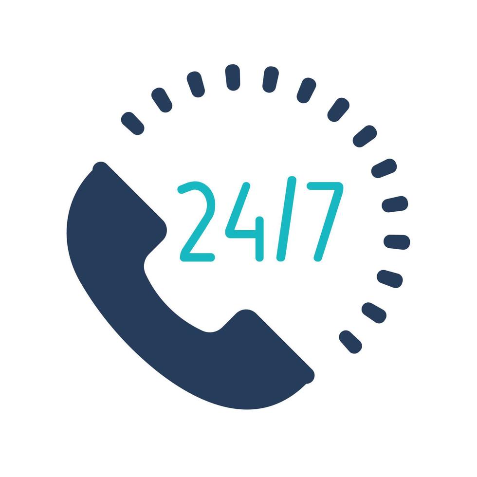 24 hour service icon.Speech bubbles. Phone support consulting customer problems. vector
