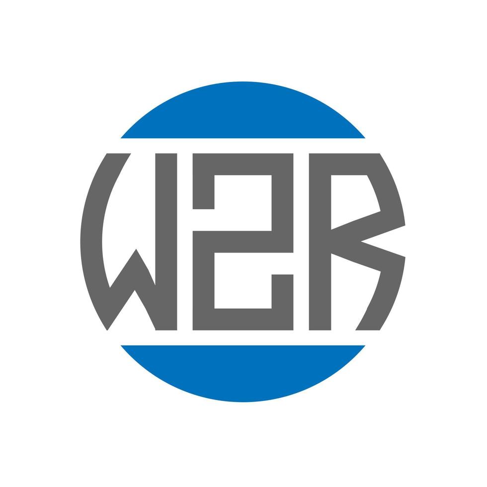 diseño de logotipo de letra wzr sobre fondo blanco. concepto de logotipo de círculo de iniciales creativas wzr. diseño de letras wzr. vector