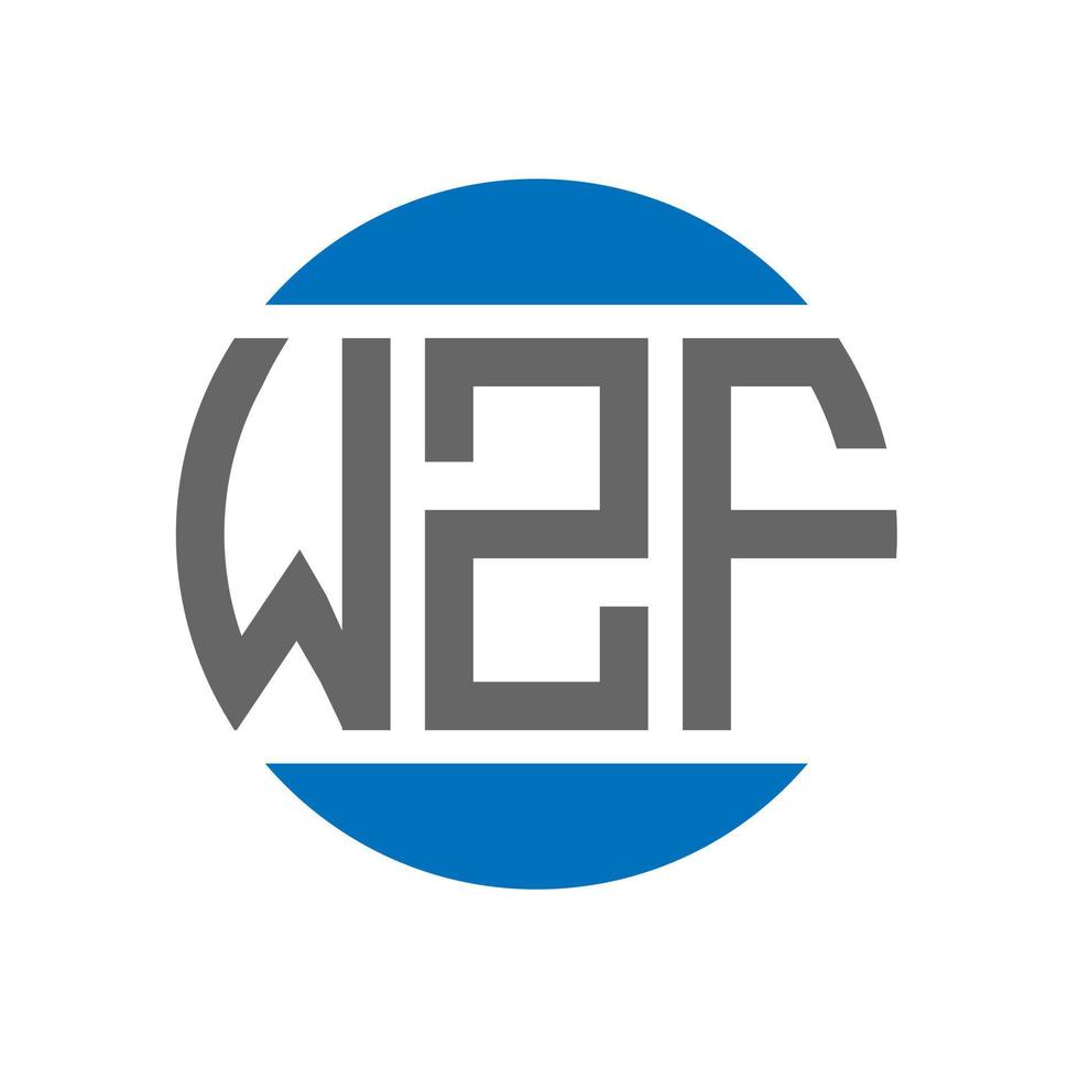 diseño de logotipo de letra wzf sobre fondo blanco. concepto de logotipo de círculo de iniciales creativas wzf. diseño de letras wzf. vector