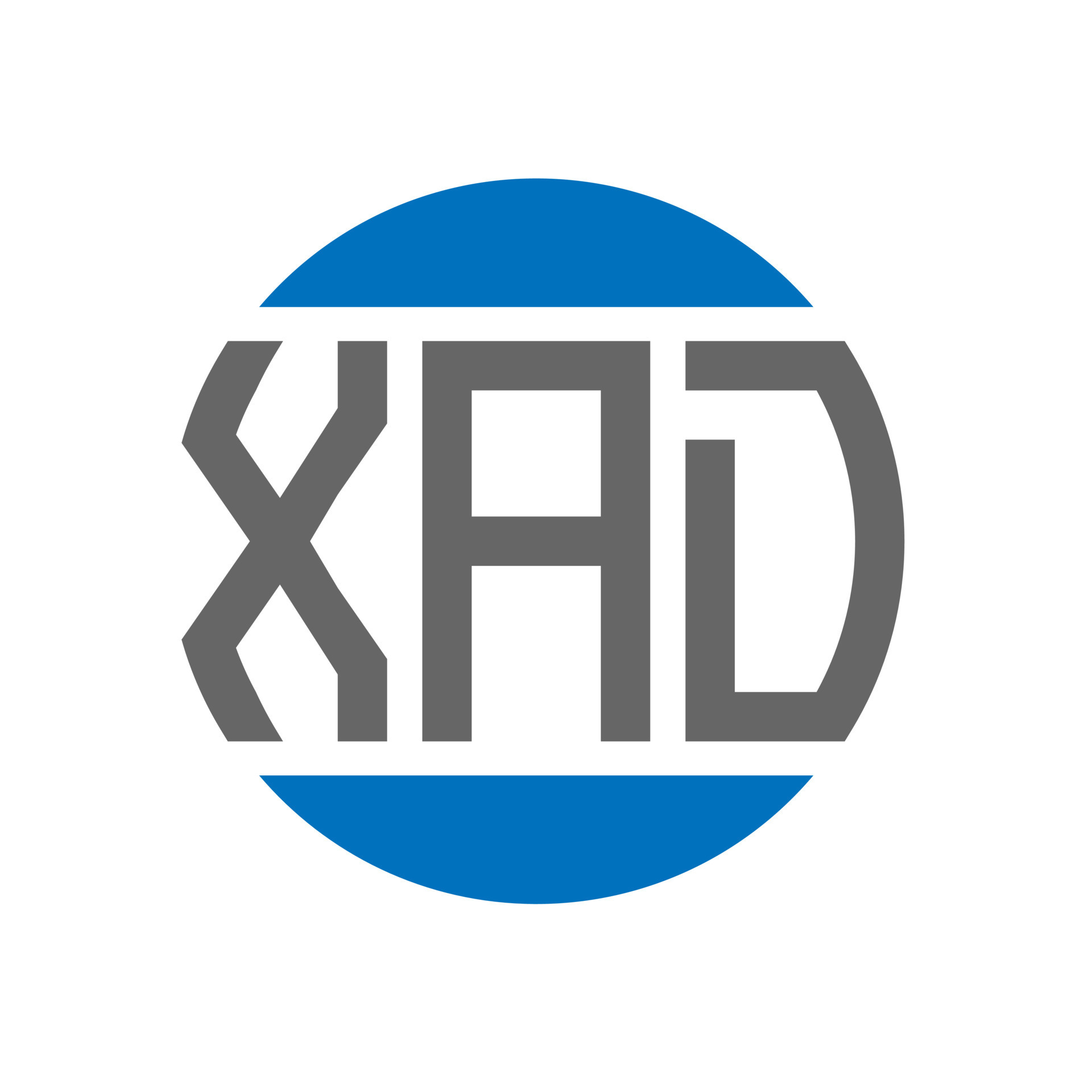 XAD letter logo design on white background. XAD creative initials
