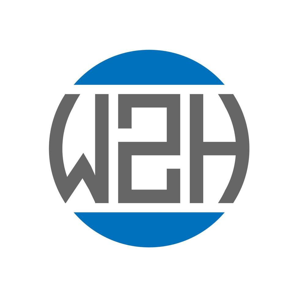 diseño del logotipo de la letra wzh sobre fondo blanco. concepto de logotipo de círculo de iniciales creativas de wzh. diseño de letra wzh. vector