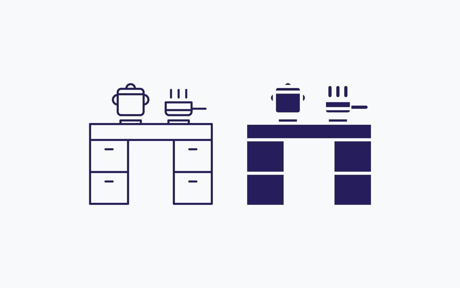 icono de ilustración de gabinetes de cocina vector