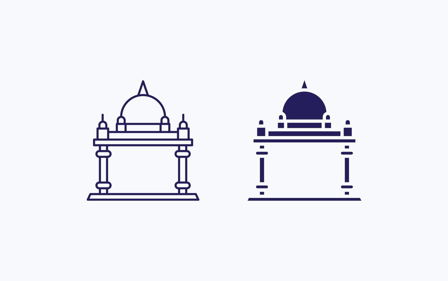 Temple architecture illustration icon vector