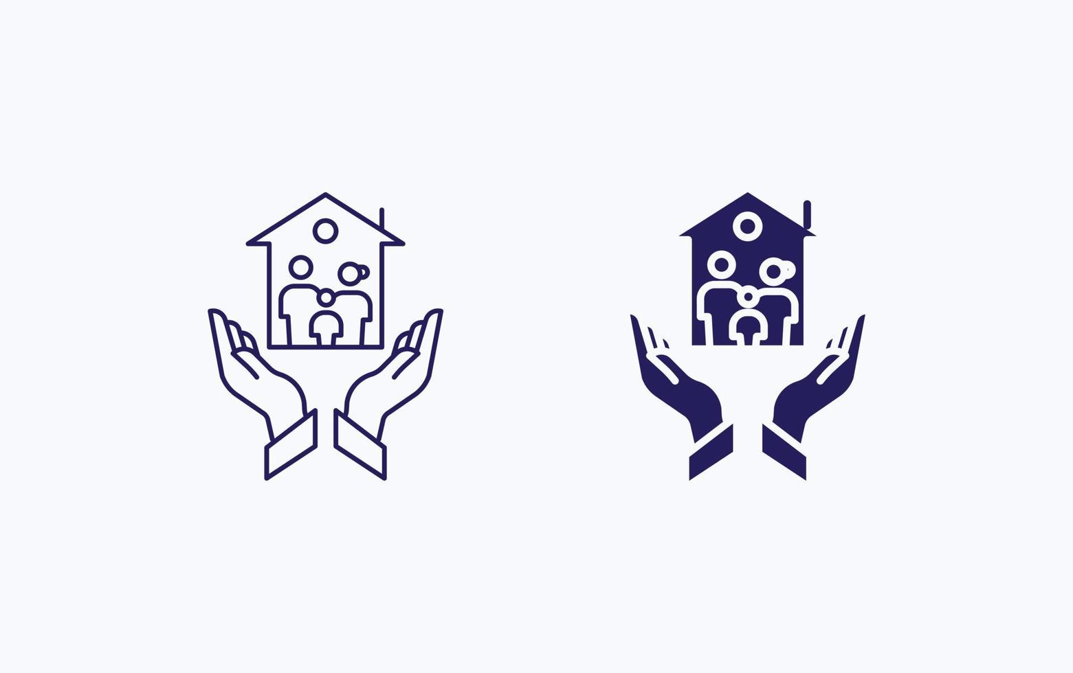 Family safety and insurance illustration icon vector