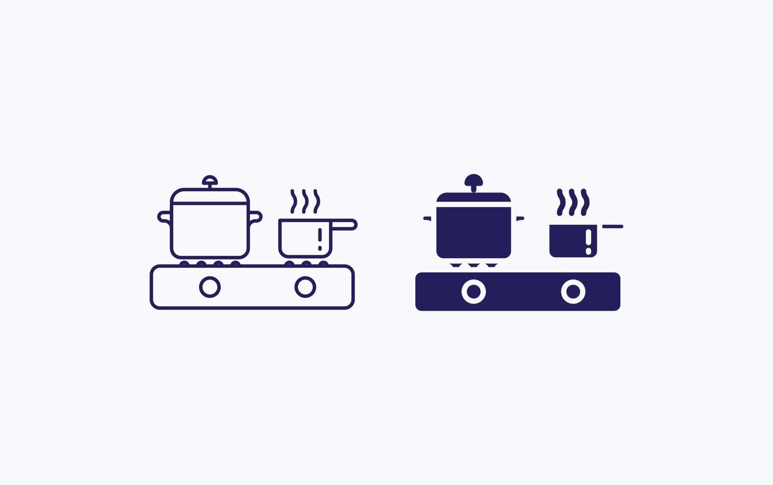 icono de ilustración de estufa y cocina de gas vector