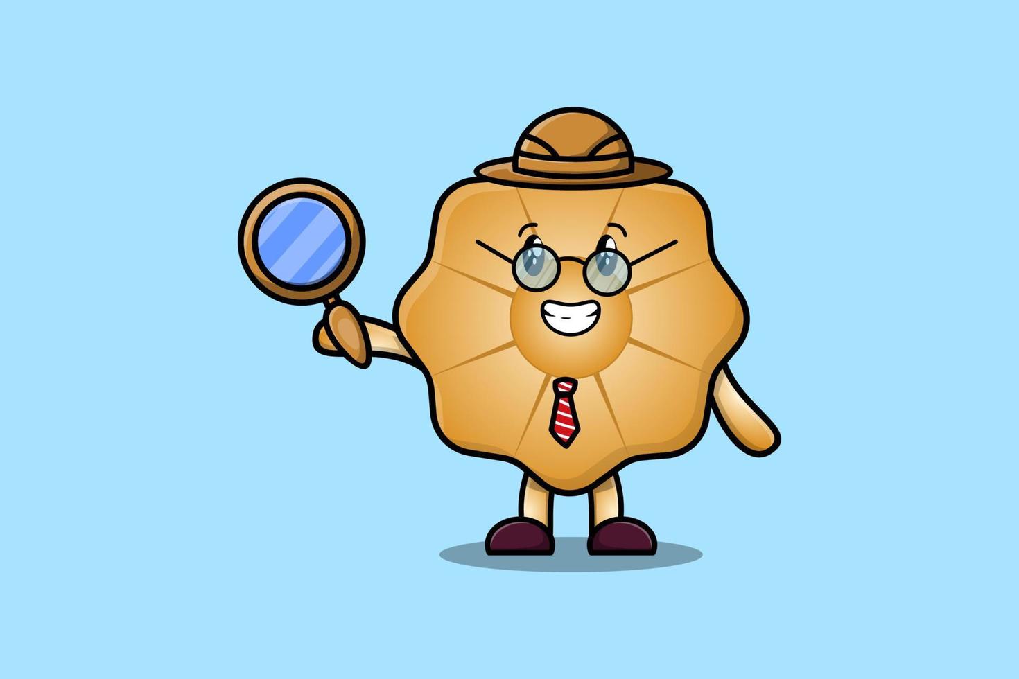 Cute cartoon character Cookies detective vector