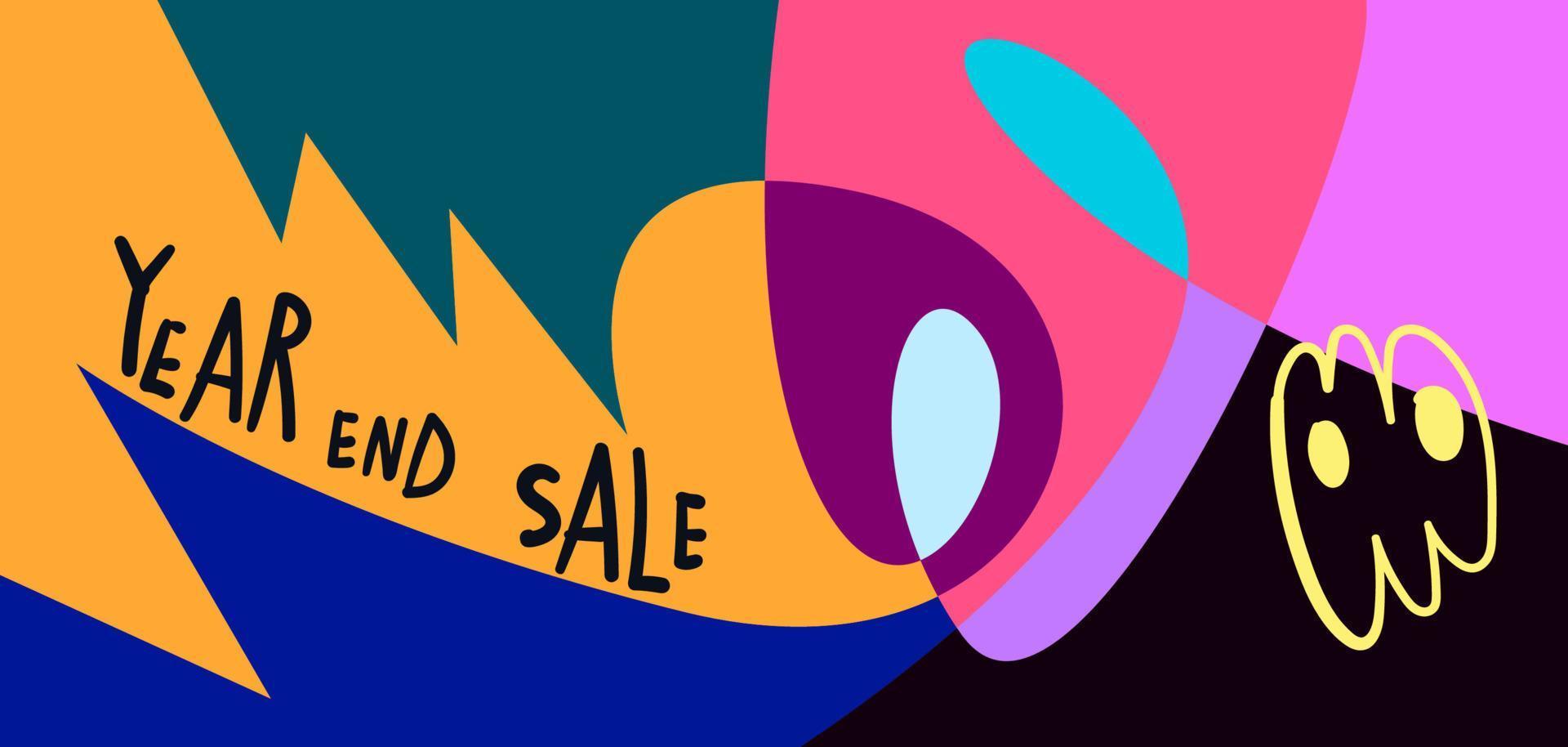 New year sale 2023 design template with fluid geometric colorful abstract vector