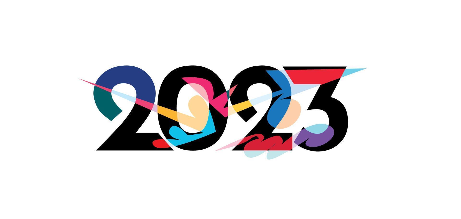 New year 2023 colorful vector lettering for tittle and headline