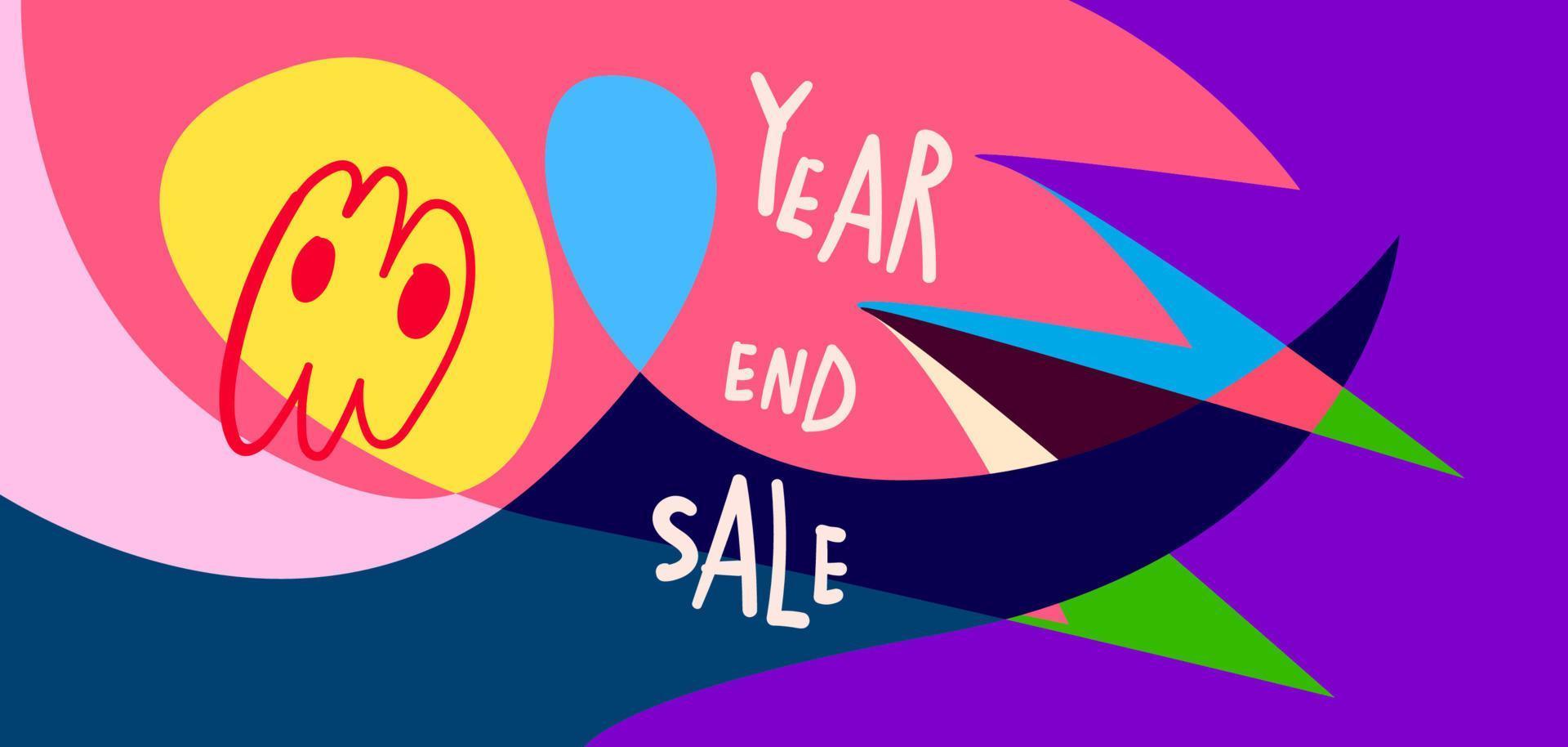 New year sale 2023 design template with fluid geometric colorful abstract vector