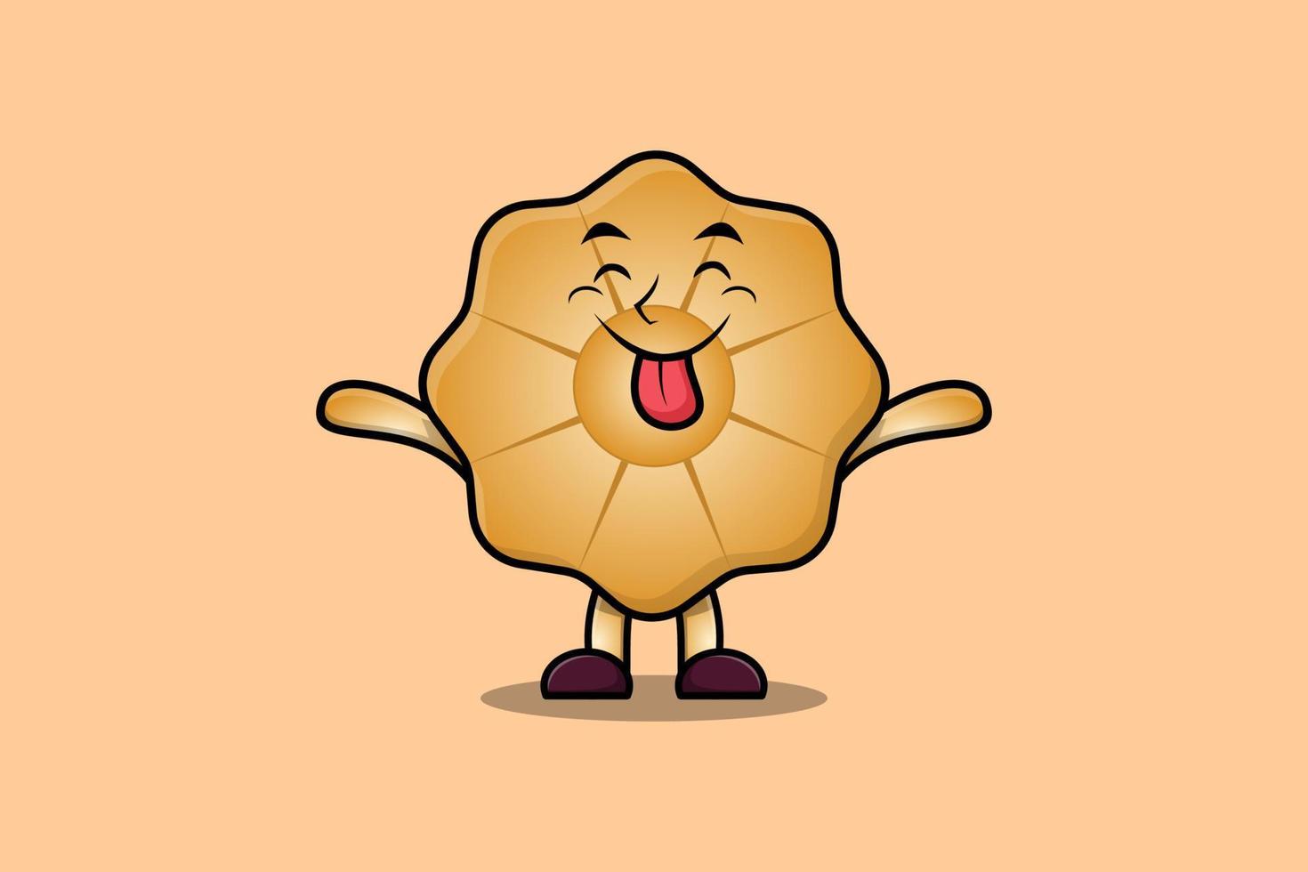 Cute cartoon Cookies with flashy expression vector