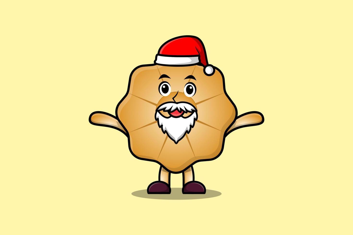 Cute Cartoon mascot character Cookies santa claus vector