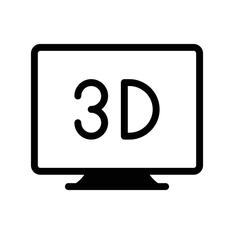 Ilustración de vector de pantalla 3D en un fondo. Símbolos de calidad premium. Iconos vectoriales para concepto y diseño gráfico.