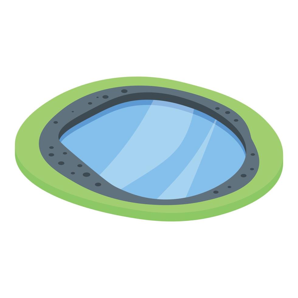 Artificial lake icon, isometric style vector