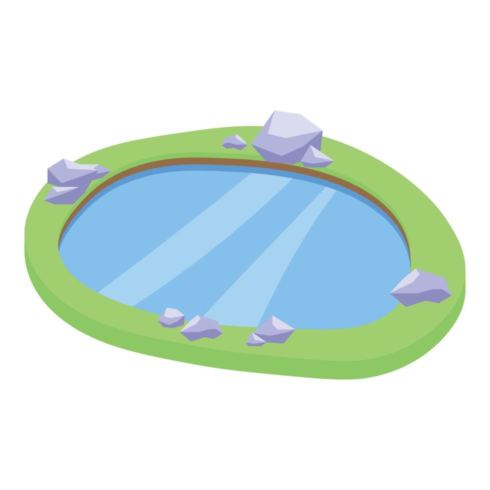 Home lake icon, isometric style vector