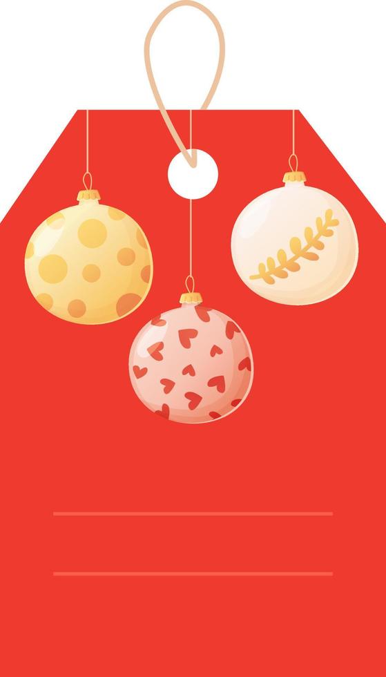 etiqueta de regalo de navidad con elementos decorativos. vector