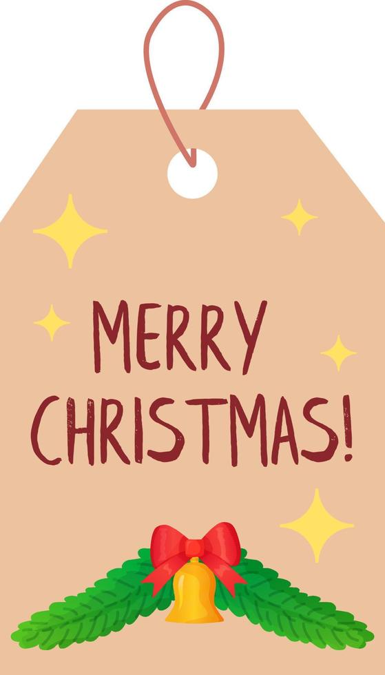 Christmas gift tag with decorative elements. vector