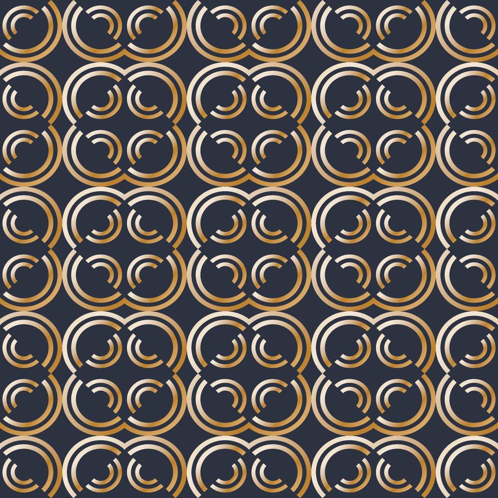 Vector abstract art deco seamless pattern with golden design elements.