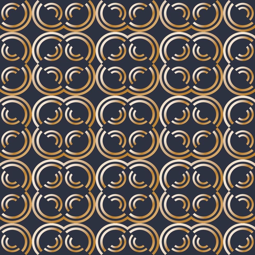 Vector abstract art deco seamless pattern with golden design elements.