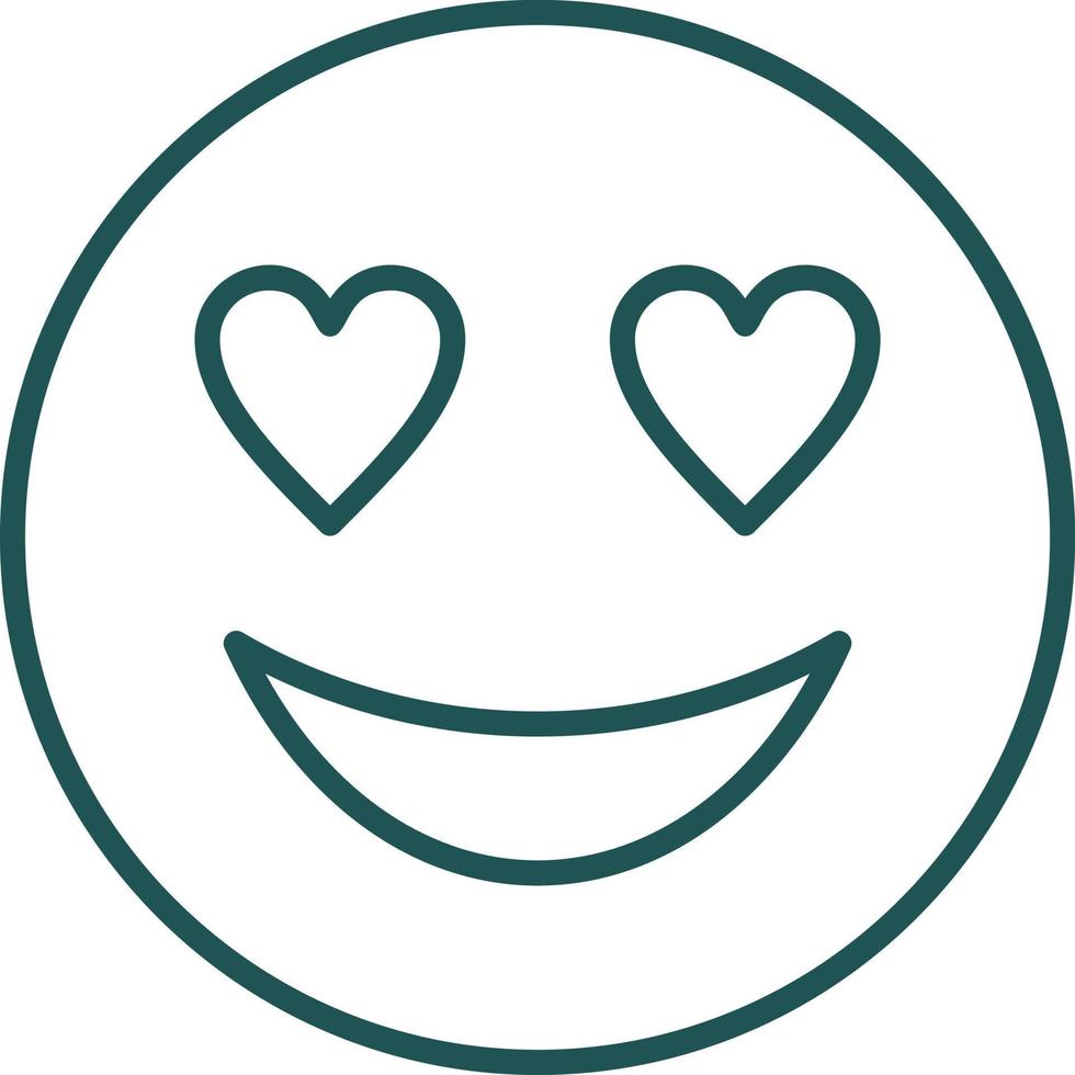 Smiling Face with Heart Eyes Vector Icon Design