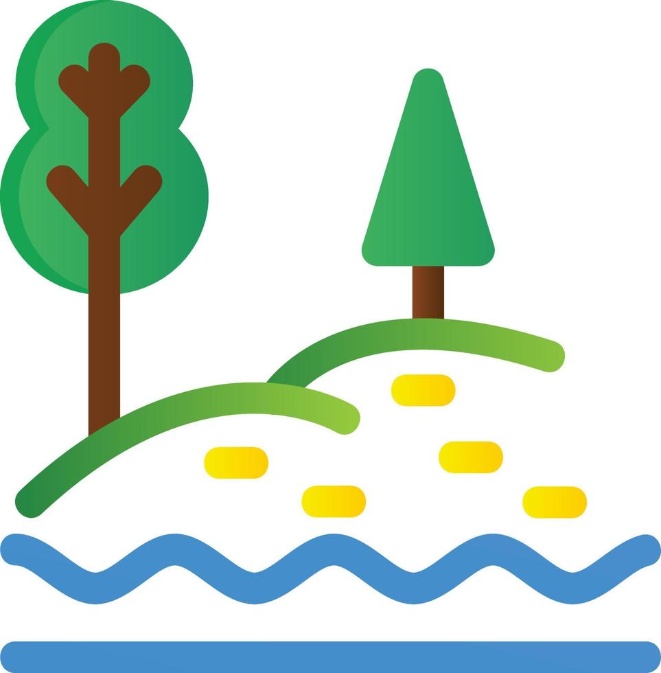 icono de glifo de paisaje de lago vector