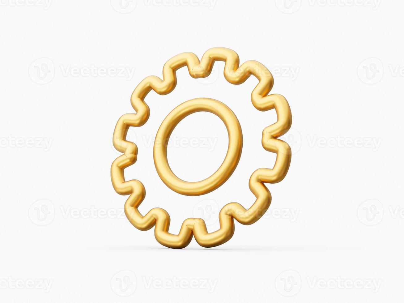 Gold yellow gear setting icon 3d illustration photo