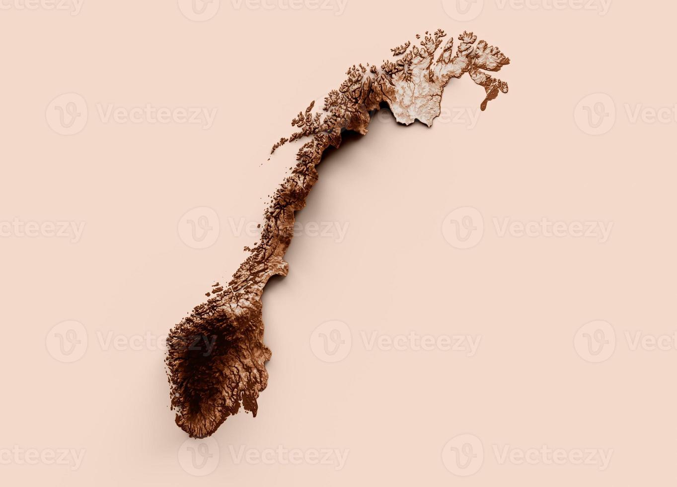 Map of Norway in old style, brown graphics in a retro style Vintage Style. High detailed 3d illustration photo