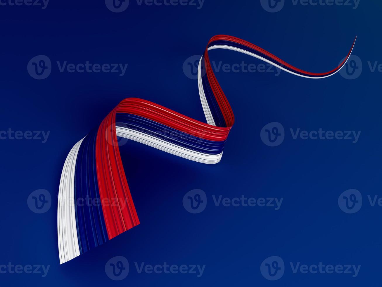 Serbian flag wavy abstract ribbon background. 3d illustration. photo