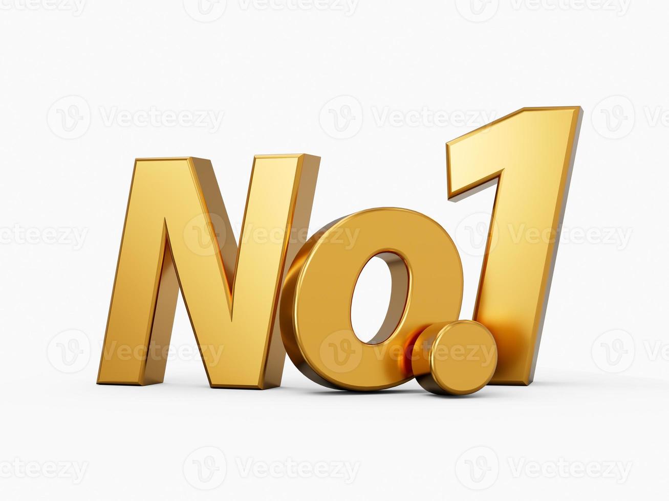 Golden No.1 text No 1 Champion or Winner 3D number one for 1st place isolated white background 3d illustration photo