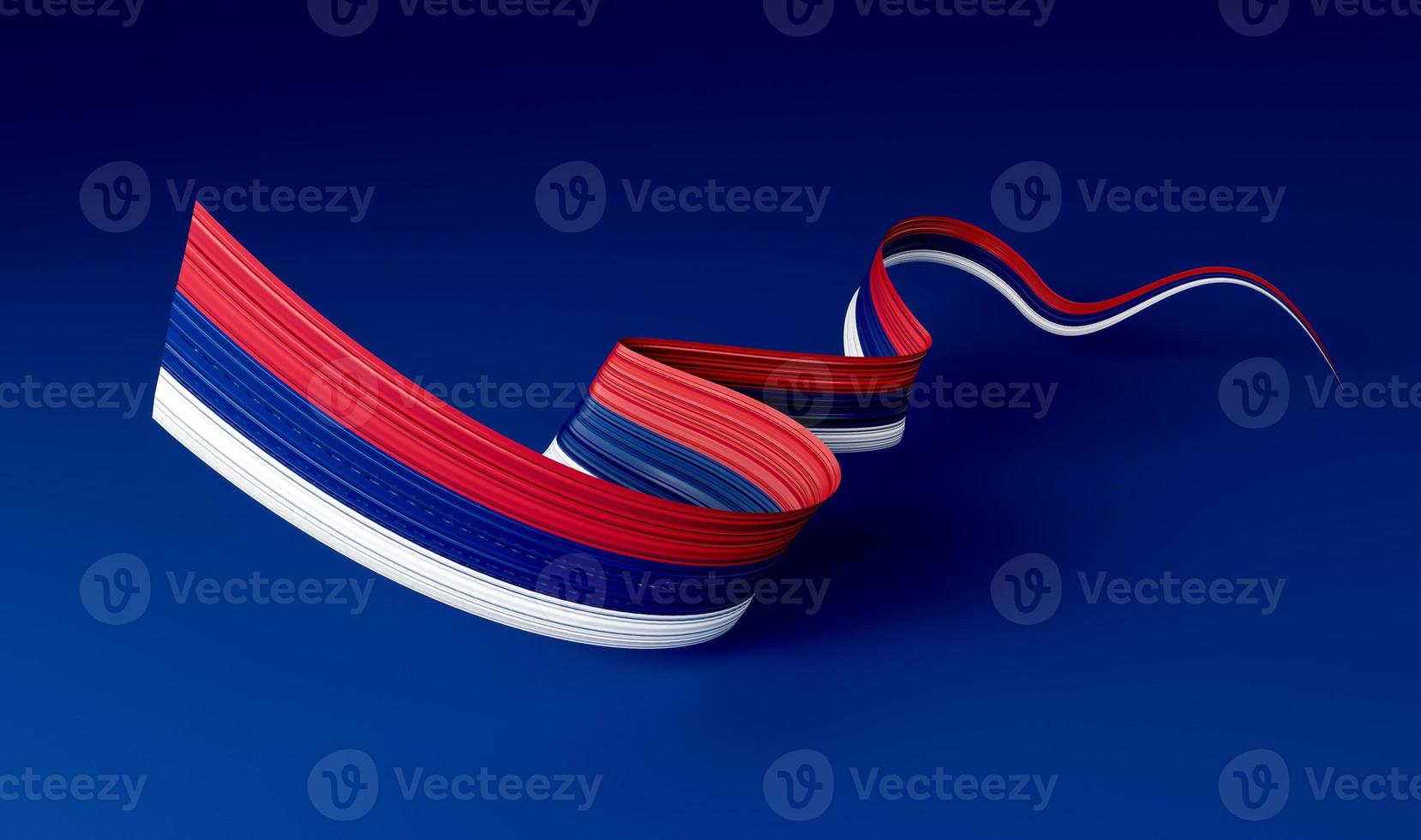 Serbian flag wavy abstract ribbon background. 3d illustration. photo