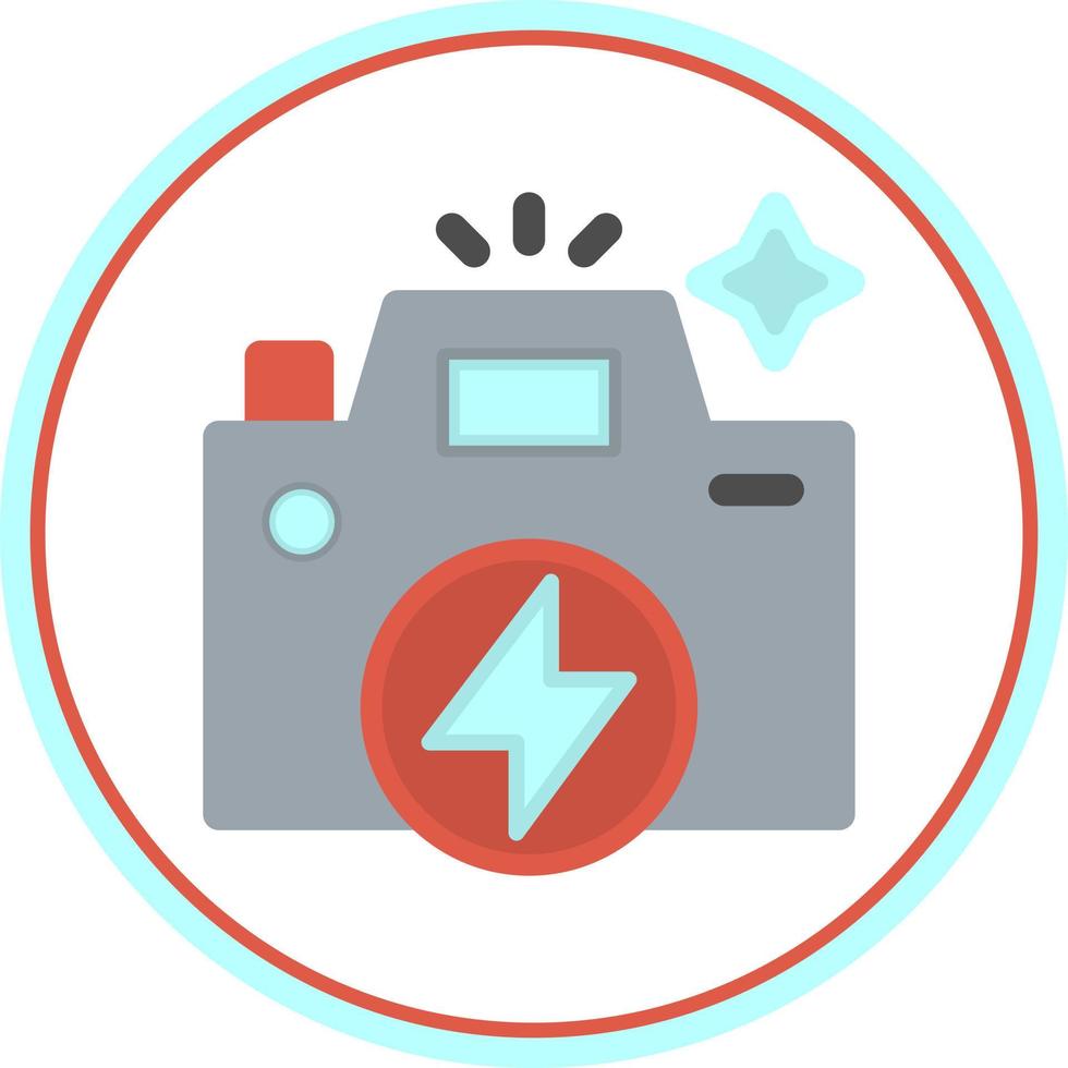 Flash Camera Flat Icon vector