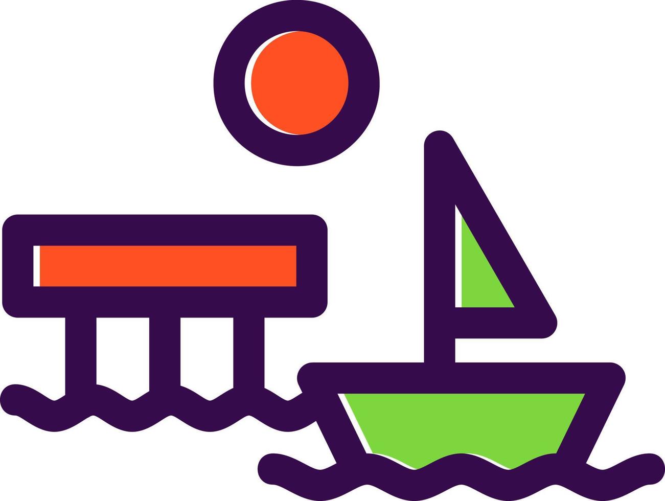Dock Landscape Glyph Icon vector