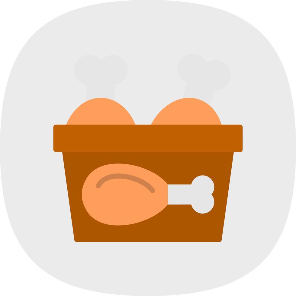 Chicken Bucket Vector Icon Design