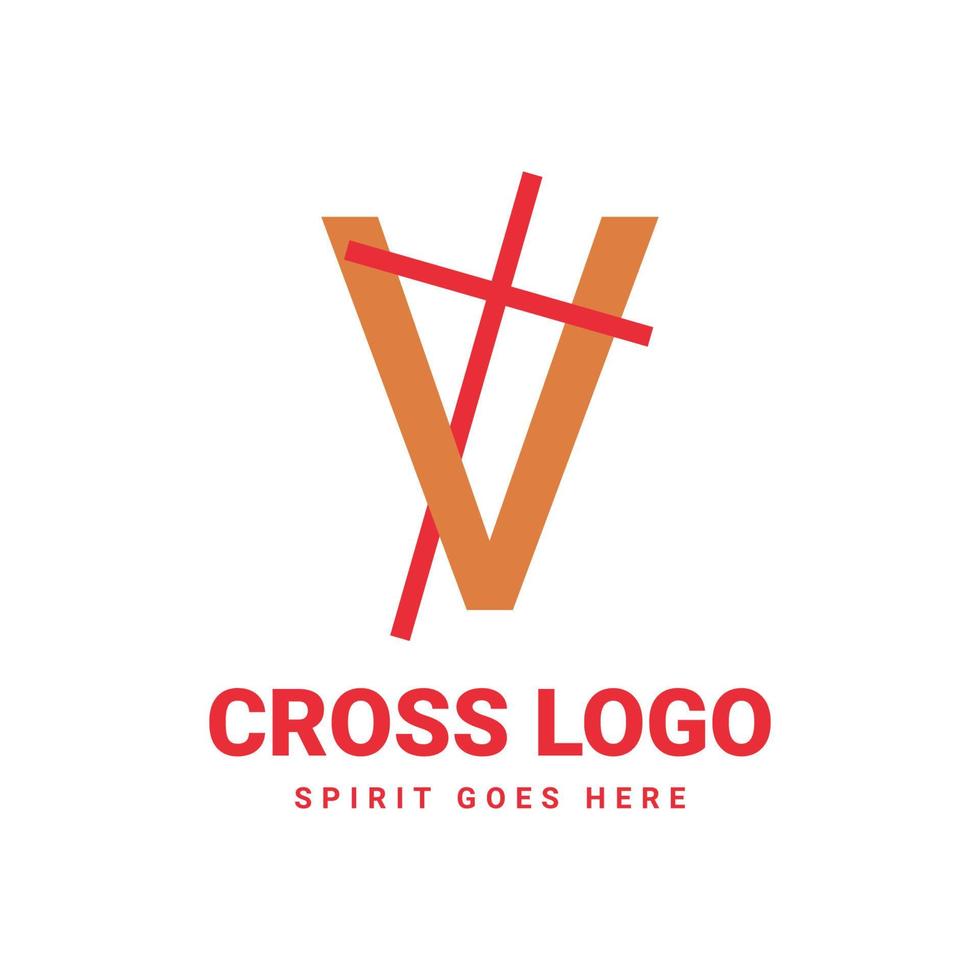 diseño de logotipo de vector cruzado inicial de letra v