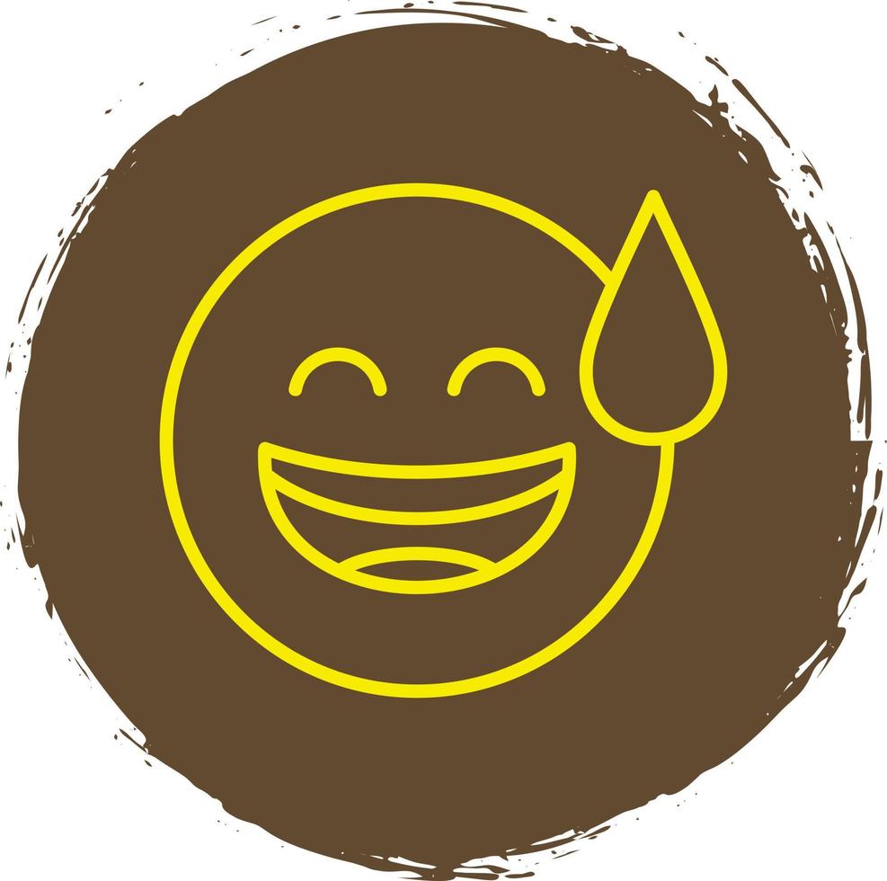 Grinning Face with Sweat Vector Icon Design