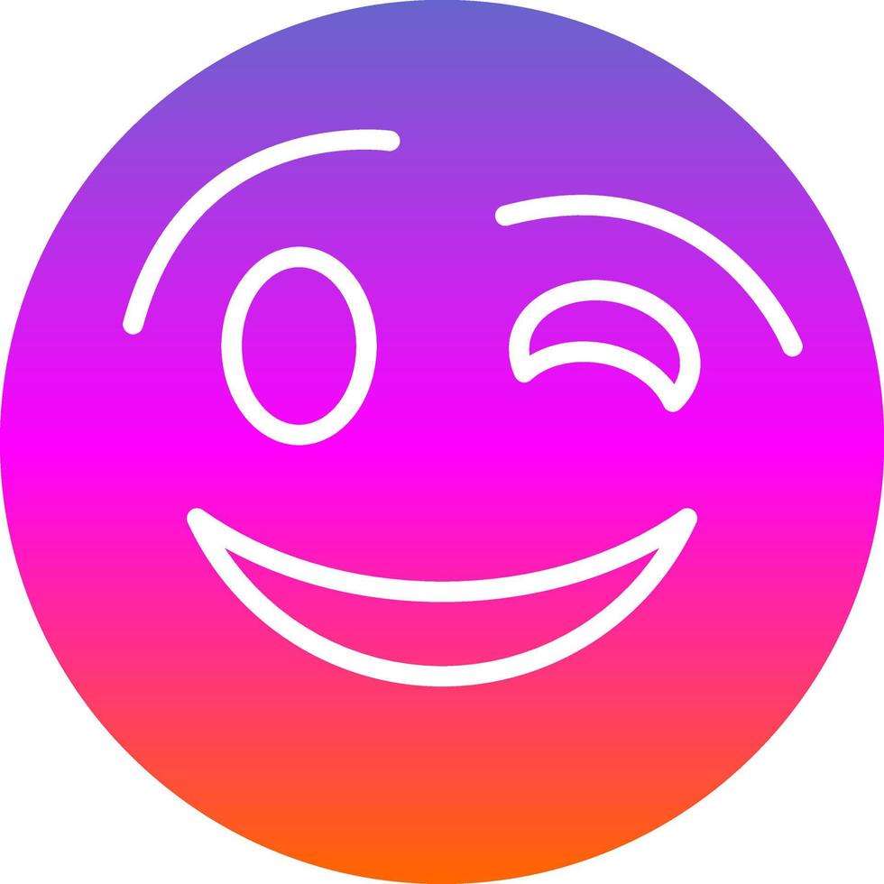 Winking Face Vector Icon Design