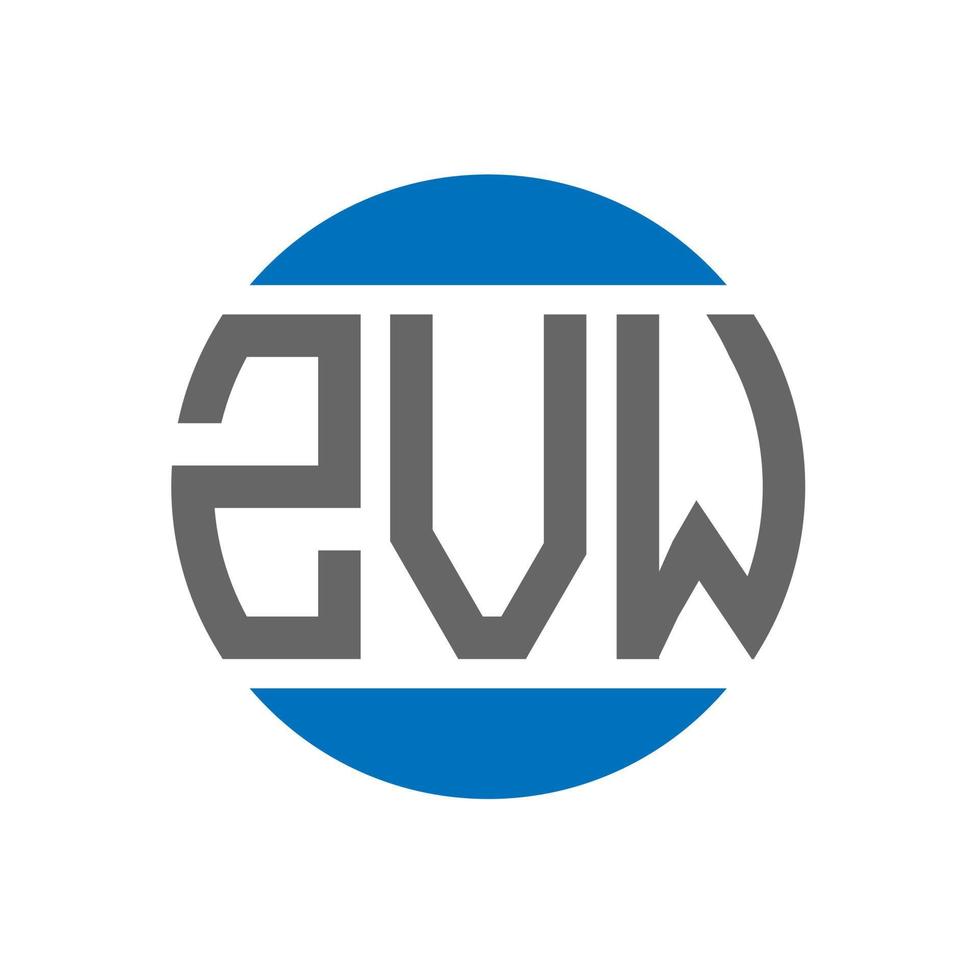 diseño de logotipo de letra zvw sobre fondo blanco. concepto de logotipo de círculo de iniciales creativas de zvw. diseño de letras zvw. vector