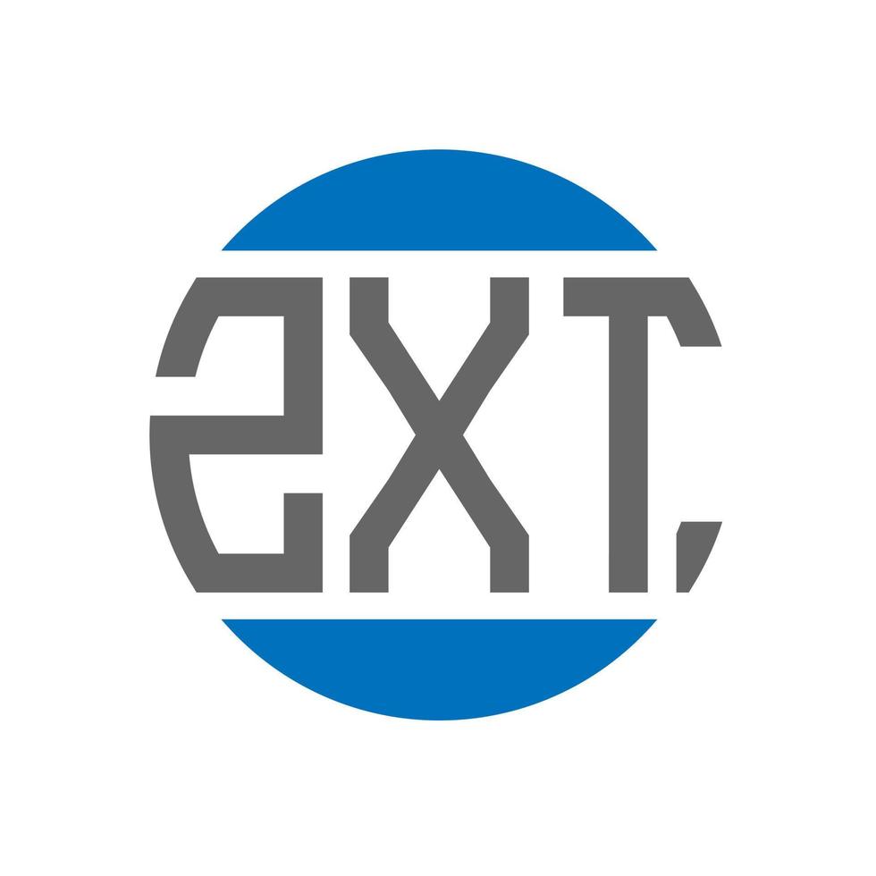ZXT letter logo design on white background. ZXT creative initials circle logo concept. ZXT letter design. vector