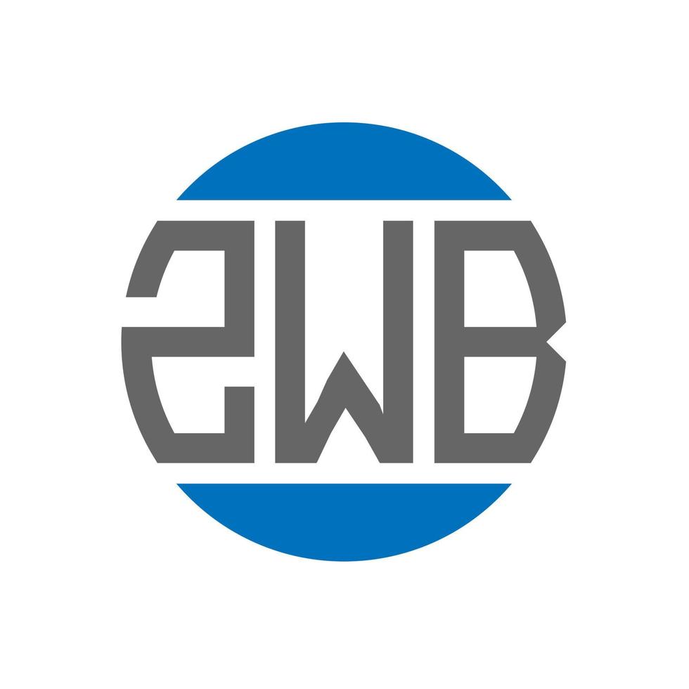 ZWB letter logo design on white background. ZWB creative initials circle logo concept. ZWB letter design. vector