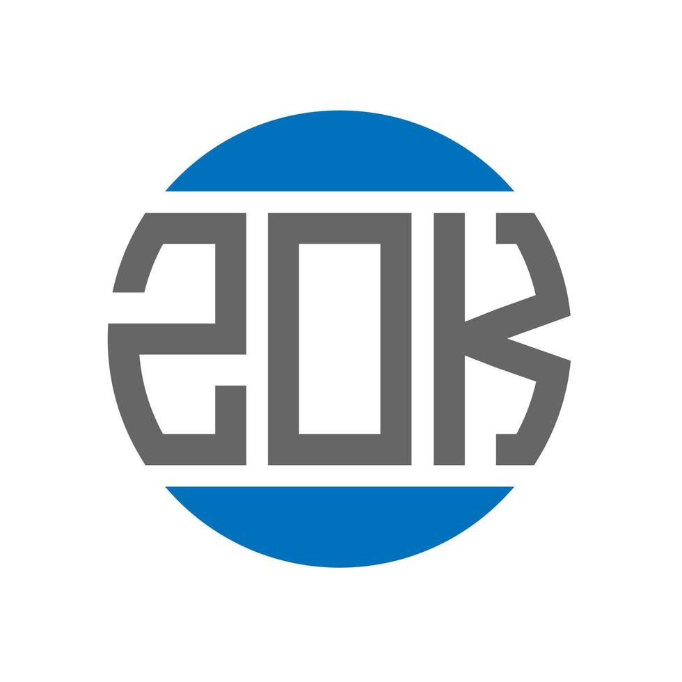 diseño de logotipo de letra zok sobre fondo blanco. concepto de logotipo de círculo de iniciales creativas de zok. diseño de letras zok. vector