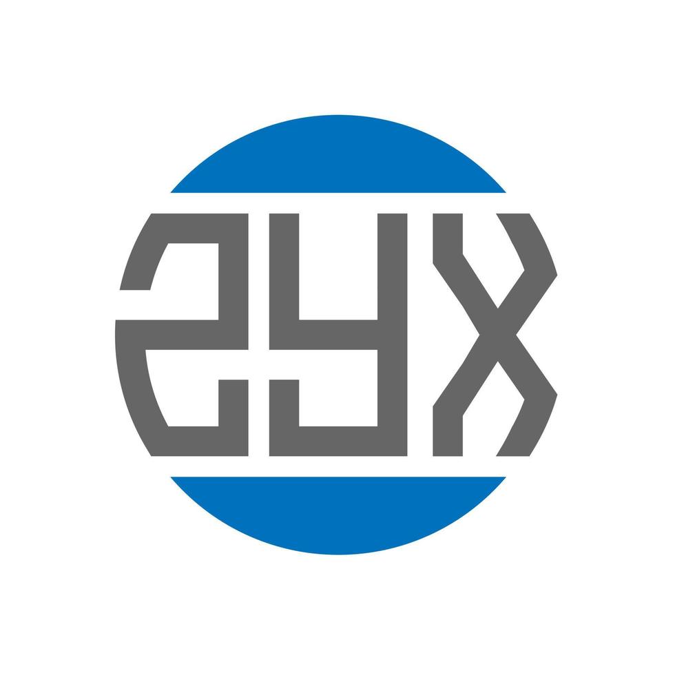 ZYX letter logo design on white background. ZYX creative initials circle logo concept. ZYX letter design. vector