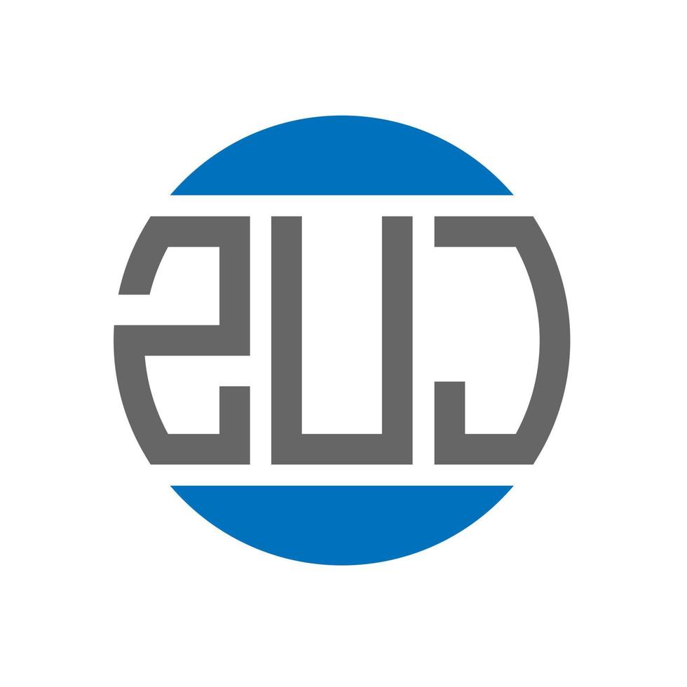 ZUJ letter logo design on white background. ZUJ creative initials circle logo concept. ZUJ letter design. vector