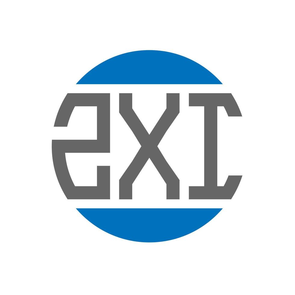 diseño de logotipo de letra zxi sobre fondo blanco. concepto de logotipo de círculo de iniciales creativas zxi. diseño de letras zxi. vector