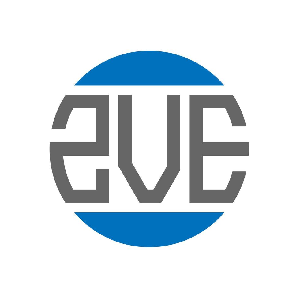 diseño de logotipo de letra zve sobre fondo blanco. concepto de logotipo de círculo de iniciales creativas zve. diseño de letra zve. vector