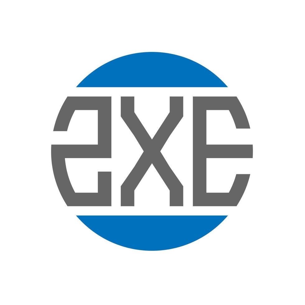 diseño de logotipo de letra zxe sobre fondo blanco. concepto de logotipo de círculo de iniciales creativas zxe. diseño de letras zxe. vector